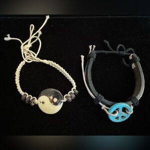 Yin Yang and Peace Bracelets - high quality